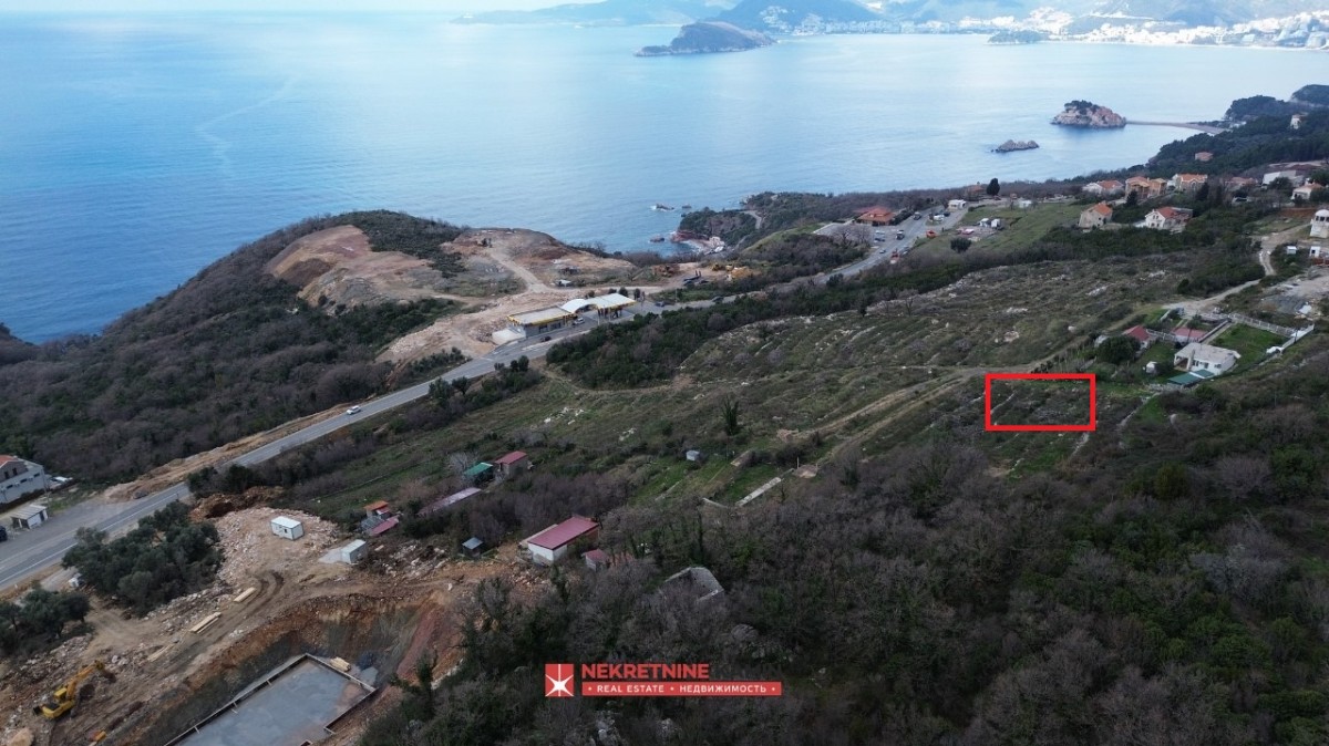 Budva, Blizikuće Deniz Manzaralı Villa İnşaatına Uygun İmarlı Arsa